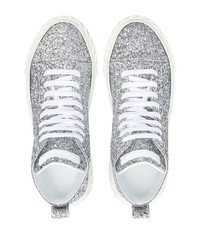 Мужские серебряные высокие кеды от Giuseppe Zanotti