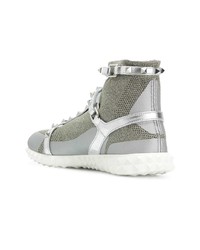 Женские серебряные высокие кеды от Valentino