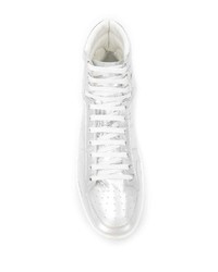 Мужские серебряные высокие кеды от Saint Laurent