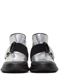 Женские серебряные высокие кеды от Christopher Kane