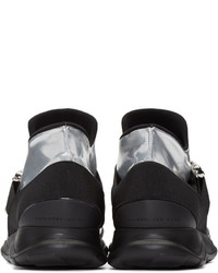 Женские серебряные высокие кеды от Christopher Kane