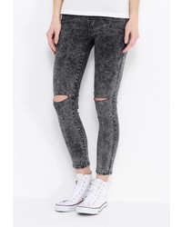 Серебряные джинсы скинни от Kiss Pink