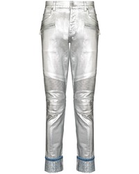 Мужские серебряные джинсы от Balmain