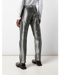 Мужские серебряные джинсы от Alexander McQueen