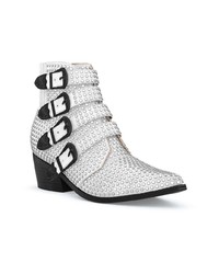 Серебряные замшевые ботильоны с украшением от Toga Pulla