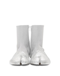 Мужские серебряные замшевые ботинки челси от Maison Margiela