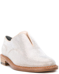 Женские серебряные замшевые лоферы от Robert Clergerie