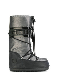 Женские серебряные зимние ботинки от Moncler