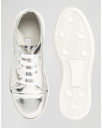 Женские серебряные кеды от Miista