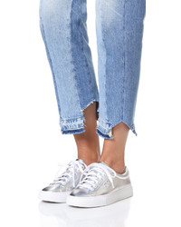 Женские серебряные кеды от Tory Burch