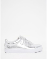 Женские серебряные кеды от Asos