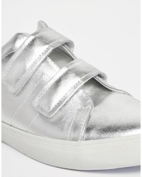Женские серебряные кеды от Asos