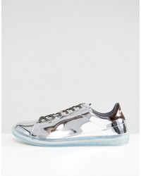 Мужские серебряные кеды от Diesel