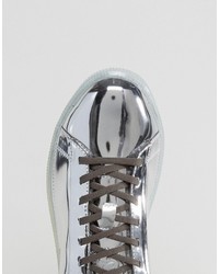 Мужские серебряные кеды от Diesel