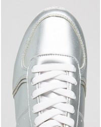 Женские серебряные кеды от Pull&Bear