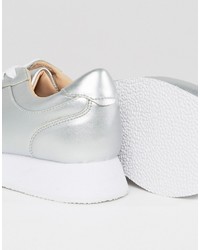 Женские серебряные кеды от Pull&Bear