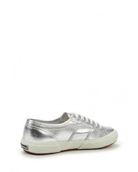 Женские серебряные кеды от Superga