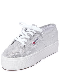 Женские серебряные кеды от Superga