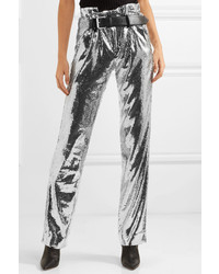 Женские серебряные классические брюки с пайетками с украшением от RtA