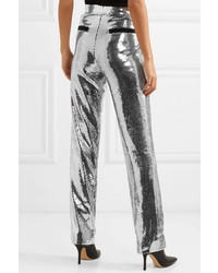 Женские серебряные классические брюки с пайетками с украшением от RtA