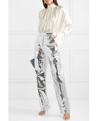 Женские серебряные классические брюки от Materiel