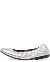 Серебряные кожаные балетки от DKNY