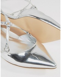 Серебряные кожаные балетки от Aldo