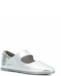 Серебряные кожаные балетки от Marsèll