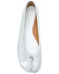Серебряные кожаные балетки от Maison Margiela