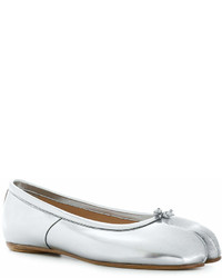 Серебряные кожаные балетки от Maison Margiela