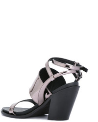 Женские серебряные кожаные босоножки от A.F.Vandevorst