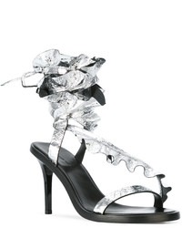 Женские серебряные кожаные босоножки от Isabel Marant