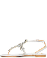 Женские серебряные кожаные босоножки от Badgley Mischka