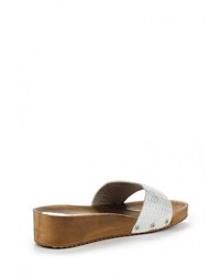 Женские серебряные кожаные босоножки от Malien