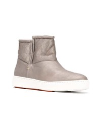 Серебряные кожаные ботильоны от Santoni