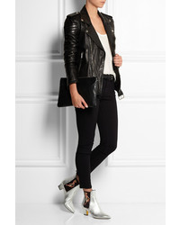 Серебряные кожаные ботильоны от Rupert Sanderson