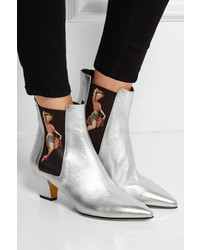 Серебряные кожаные ботильоны от Rupert Sanderson