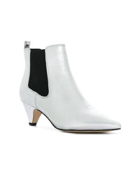 Серебряные кожаные ботильоны от Sam Edelman