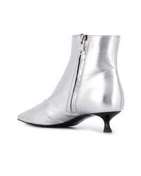 Серебряные кожаные ботильоны от MSGM