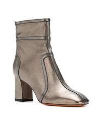 Серебряные кожаные ботильоны от Santoni