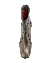 Серебряные кожаные ботильоны от Santoni