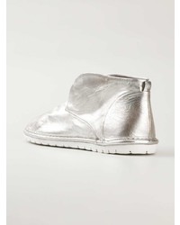 Серебряные кожаные ботильоны от Marsèll