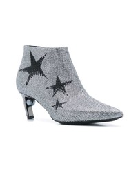 Серебряные кожаные ботильоны от Nicholas Kirkwood