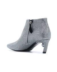 Серебряные кожаные ботильоны от Nicholas Kirkwood