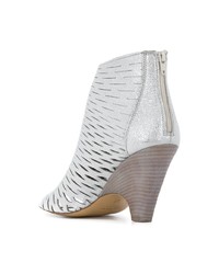 Серебряные кожаные ботильоны от Strategia