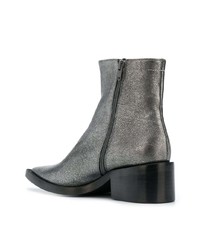 Серебряные кожаные ботильоны от MM6 MAISON MARGIELA