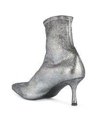 Серебряные кожаные ботильоны от Senso