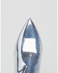 Серебряные кожаные ботильоны от Asos