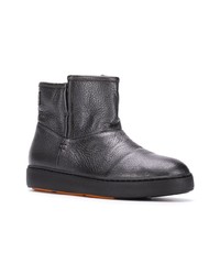 Серебряные кожаные ботильоны от Santoni