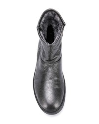 Серебряные кожаные ботильоны от Santoni